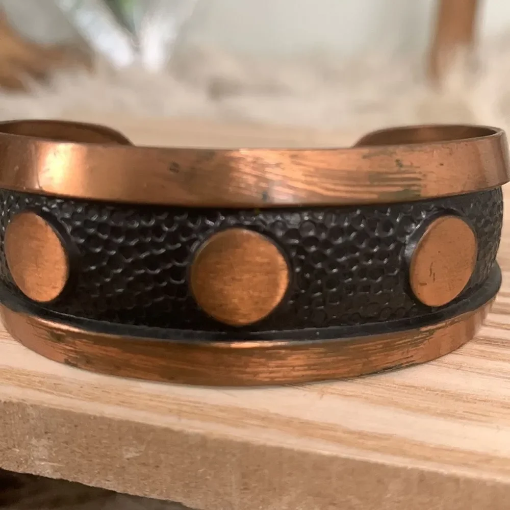 Vintage Copper Cuff Bracelet Marked Solid Copper‎